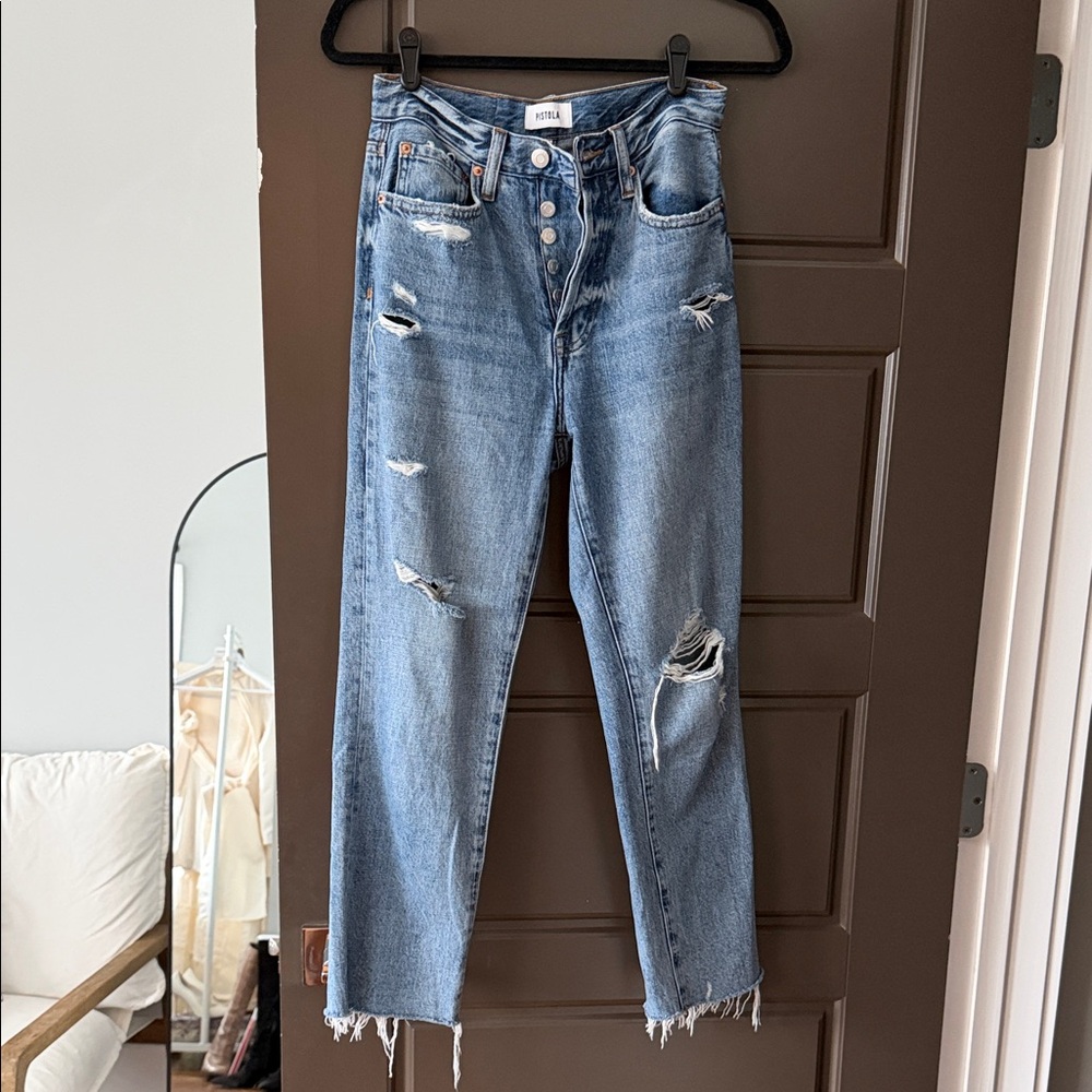 Pistola Light Blue Straight Leg Jeans